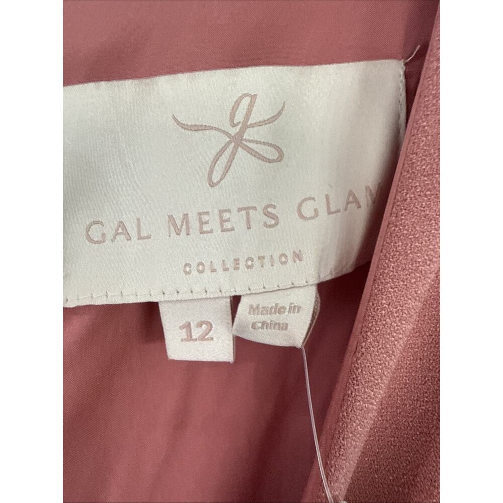 Gal Meets Glam Dress Edith City Crepe Fit & Flare Midi Mauve Pink Size 12 New - Picture 10 of 14
